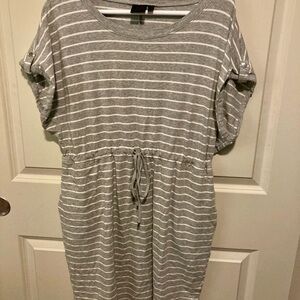 UKNOWN BRAND Gray Striped Dress - Women’s 2X